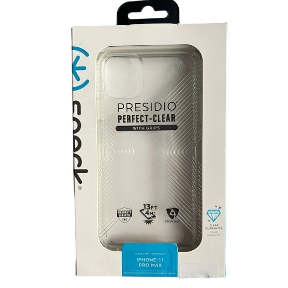 Speck Products Presidio Perfect-Clear with Grip iPhone 11 PRO Max Case - Picture 1 of 5